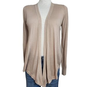 Hem & Thread Cream Color Sheer Back Open Front Cardigan Size S NWT